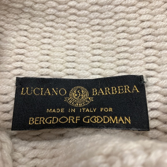 LUCIANO BARBERA BEIGE BUTTON DETAIL LONG SLEEVED KNIT SWEATER - Picture 4 of 5